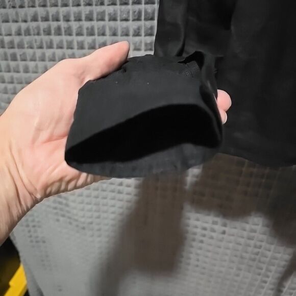 Black Linen Crop Wrap Top Sz6 S/M Y2K 90s Corp Boho Chic Button Grunge Punk Rock - Picture 5 of 13